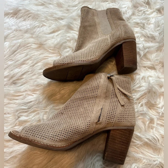 Toms Womens Majorca Peep Toe Mid-Calf Fashion Boots - Picture 3 of 8